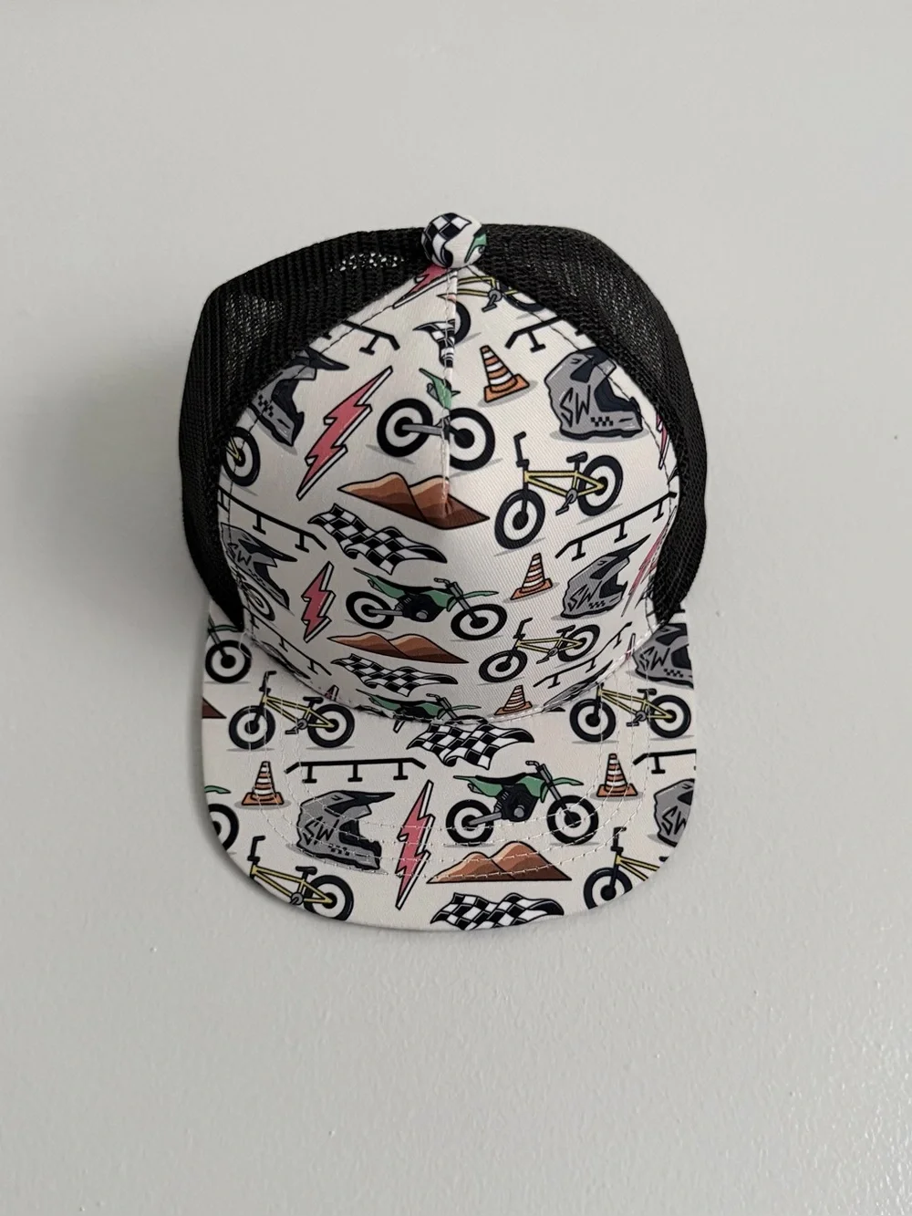 Strictly Wild Baby Trucker Hat 6-18M Snapback Toddler Cap Bike Print